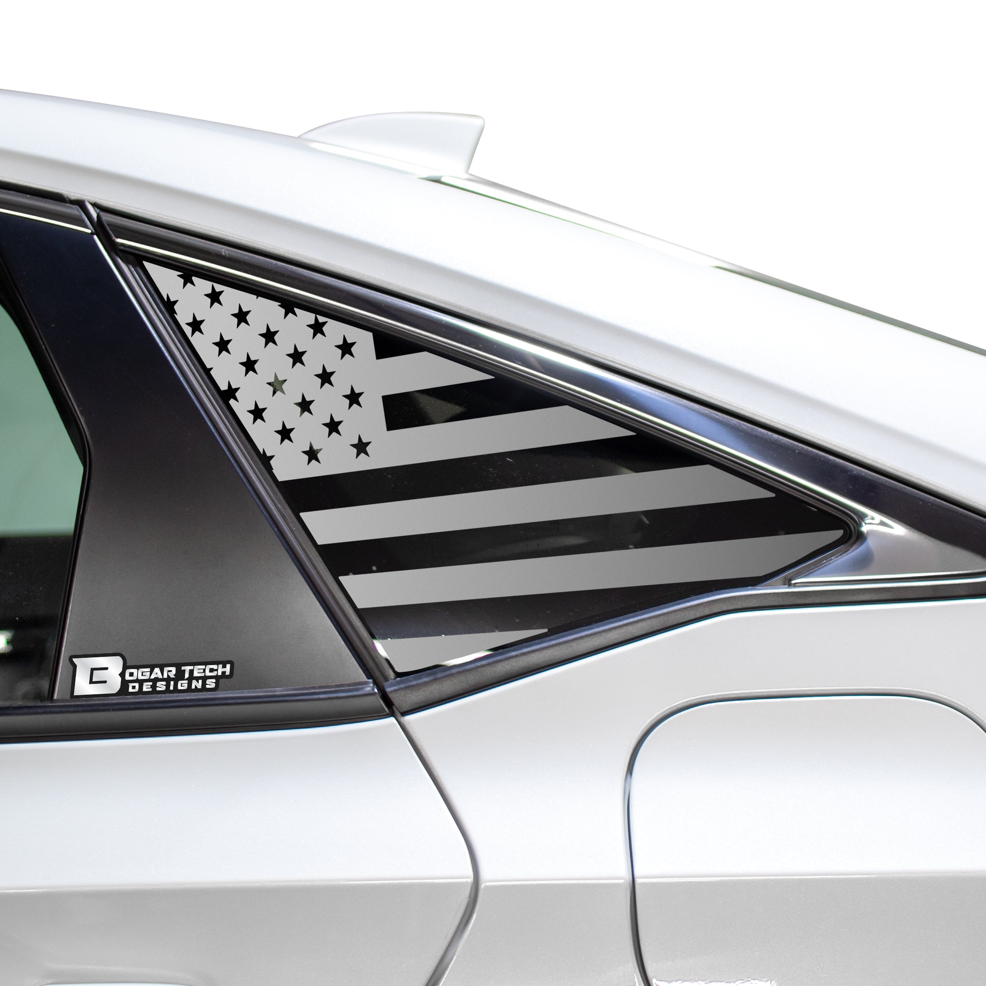 American Flag Rear Side Quarter Window Precut Decals Fits Honda Civic Sedan 2022 - 2025 - Bogar Tech Designs