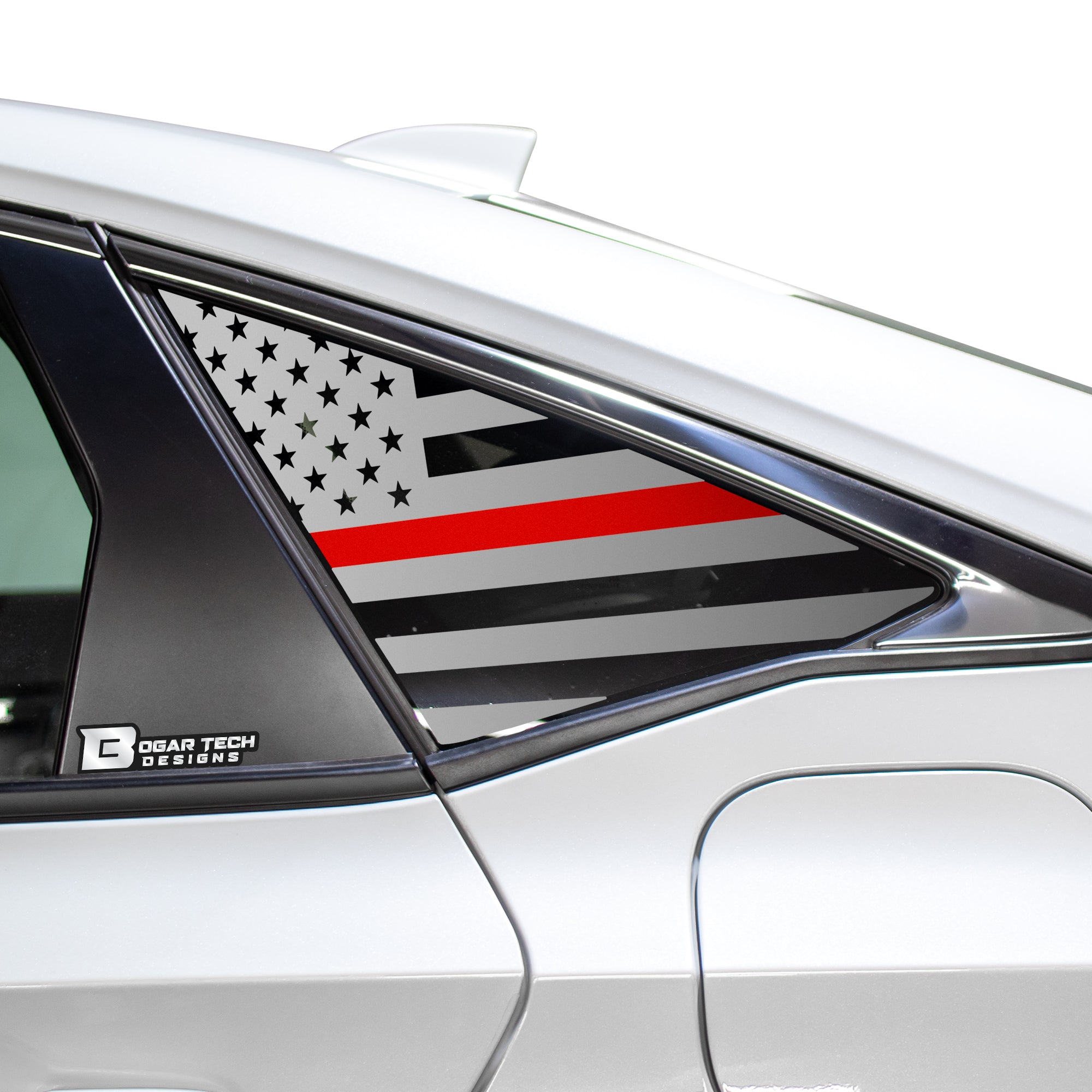 American Flag Rear Side Quarter Window Precut Decals Fits Honda Civic Sedan 2022 - 2025 - Bogar Tech Designs