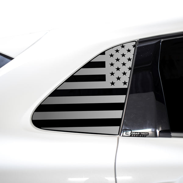 American Flag Quarter Window Decal for Honda HR-V 2023-2026 – Precut Matte Black Vinyl