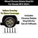 Vinyl Chrome Delete Wheel Trim Blackout Decal Stickers Overlay Film Fits Honda HR-V 2023