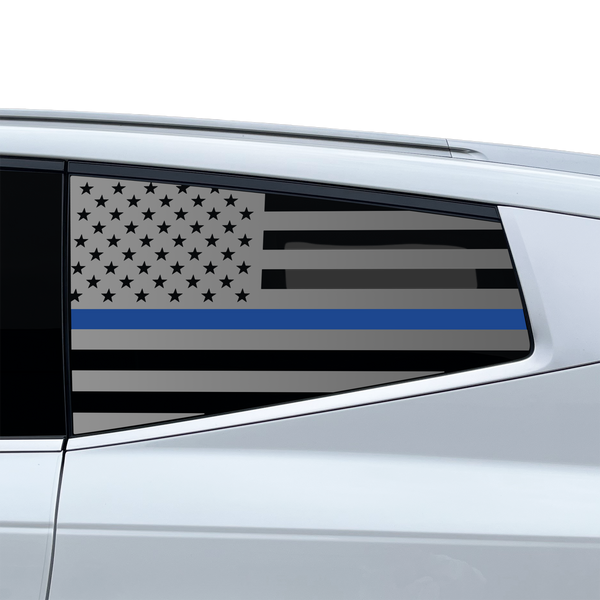 American Flag Quarter Window Decal for Hyundai Ioniq 9 2026+ – Precut Matte Black Vinyl
