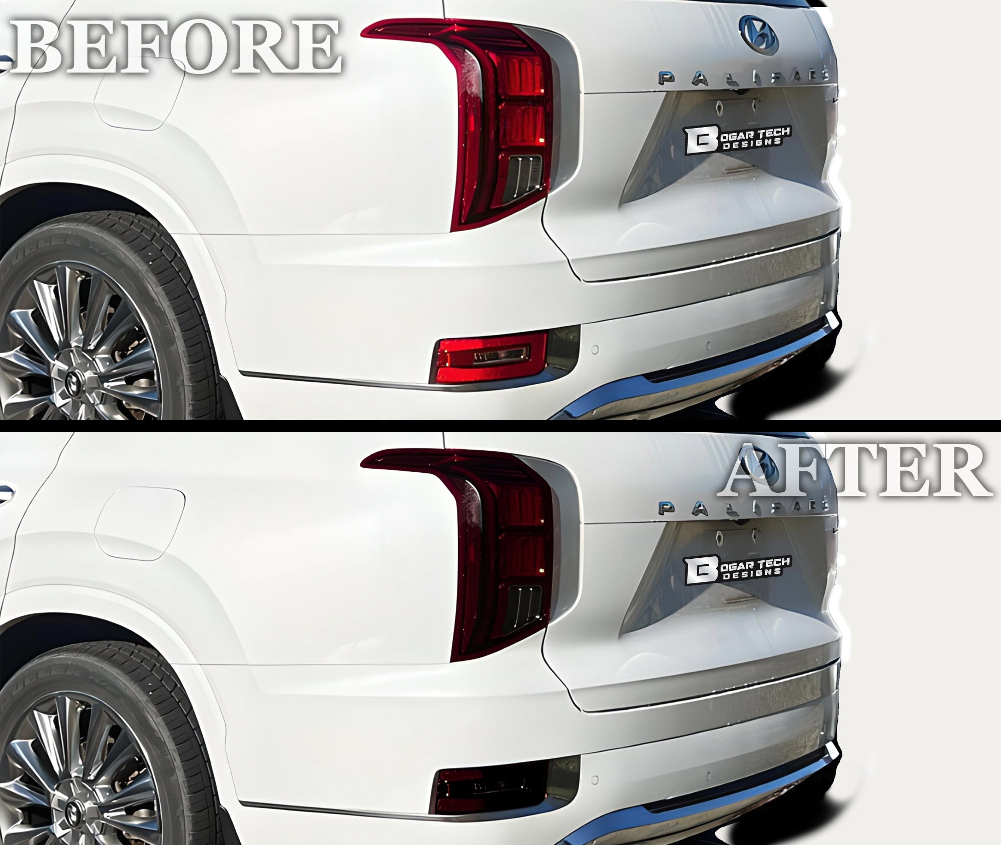 Full Headlight Taillight Precut Smoked PPF Tint Kit Film Overlay Fits Hyundai Palisade 2020 - 2025 - Bogar Tech Designs