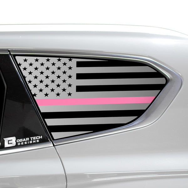 American Flag Rear Quarter Window Vinyl Decal Stickers Fits Hyundai Santa Fe 2019-2023