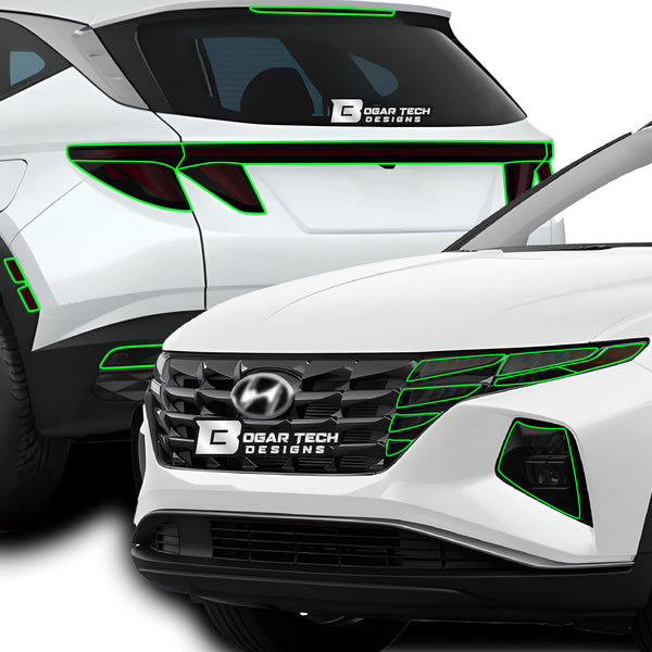 Hyundai Tucson 2022–2024 Dark Smoke Headlight & Taillight Tint Kit – Precut Vinyl Lens Overlays