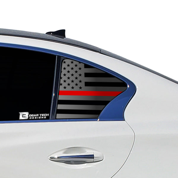 Universal Fit American Flag Third Quarter Window Decal Sticker Compatible with Most Sedans and Coupes