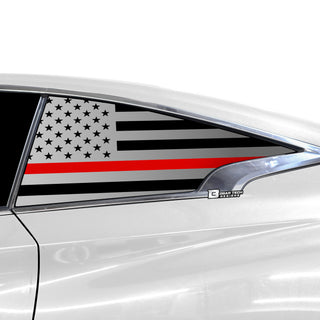 Buy thin-red-line Quarter Window American Flag Vinyl Decal Stickers Fits Infiniti Q60 2017-2022