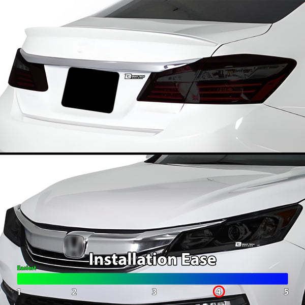 Full Headlight Taillight Precut Smoked PPF Tint Kit Film Overlay Fits Honda Accord 2016-2017