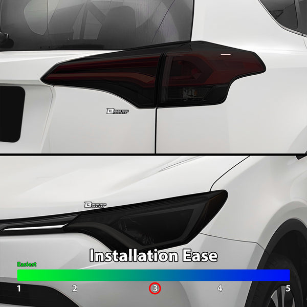 Full Headlight Taillight Precut Smoked PPF Tint Kit Film Overlay Fits Toyota Rav4 2016-2018