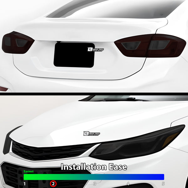 Full Headlight Taillight Precut Smoked PPF Tint Kit Film Overlay Fits Chevrolet Cruze