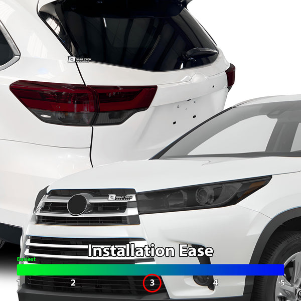 Full Headlight Taillight Precut Smoked PPF Tint Kit Film Overlay Fits Toyota Highlander 2016 - 2019