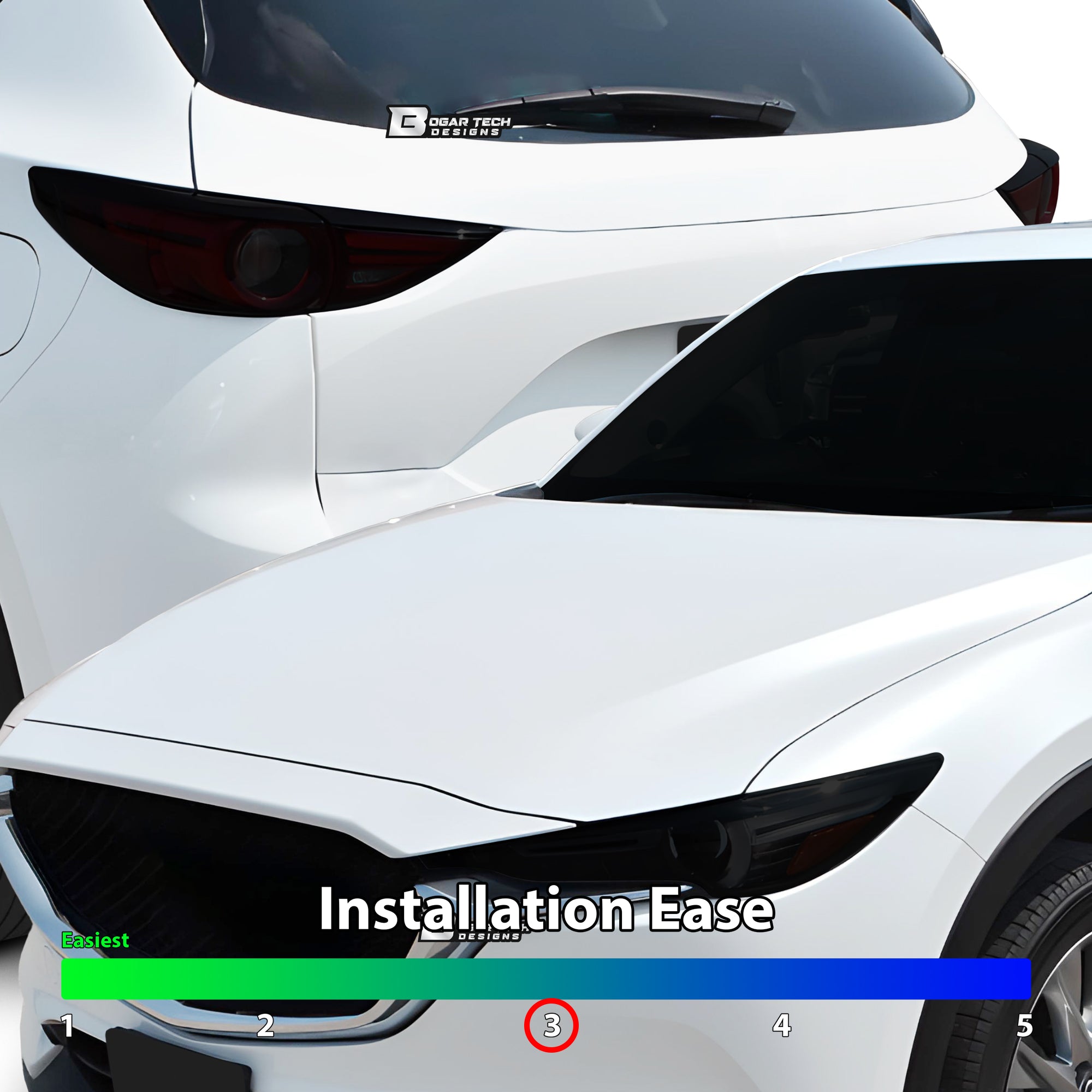 Full Headlight Taillight Precut Smoked PPF Tint Kit Film Overlay Fits Mazda CX - 5 2017 - 2021 - Bogar Tech Designs