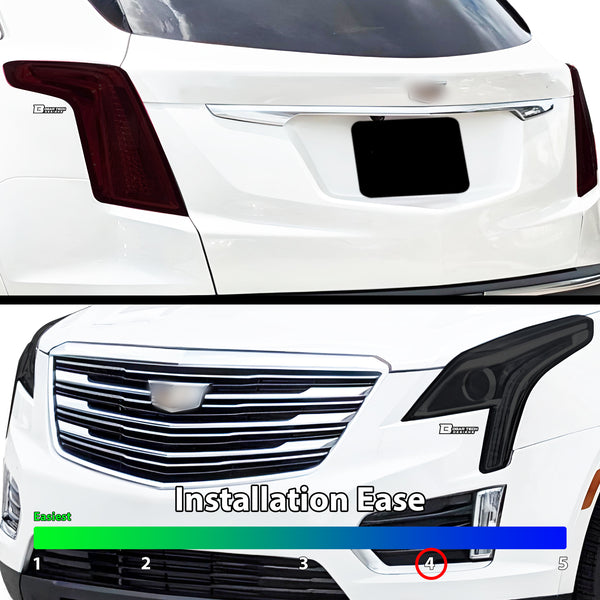 Full Headlight Taillight Precut Smoked PPF Tint Kit Film Overlay Fits Cadillac XT5 2017-2024