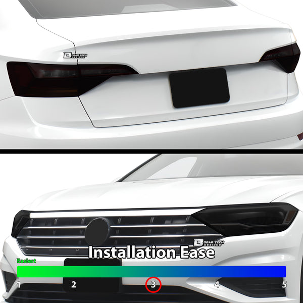 Full Headlight Taillight Precut Smoked PPF Tint Kit Film Overlay Fits Volkswagen Jetta 2019-2023