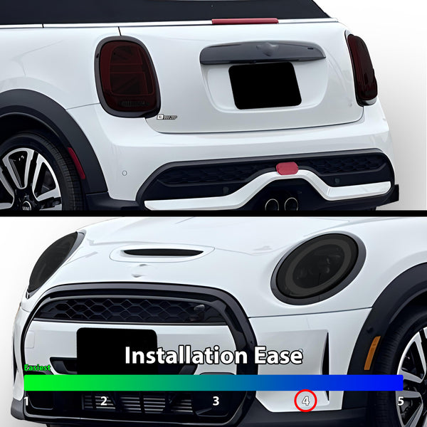 Full Headlight Taillight Precut Smoked PPF Tint Kit Film Overlay Fits Mini Cooper 2019-2024