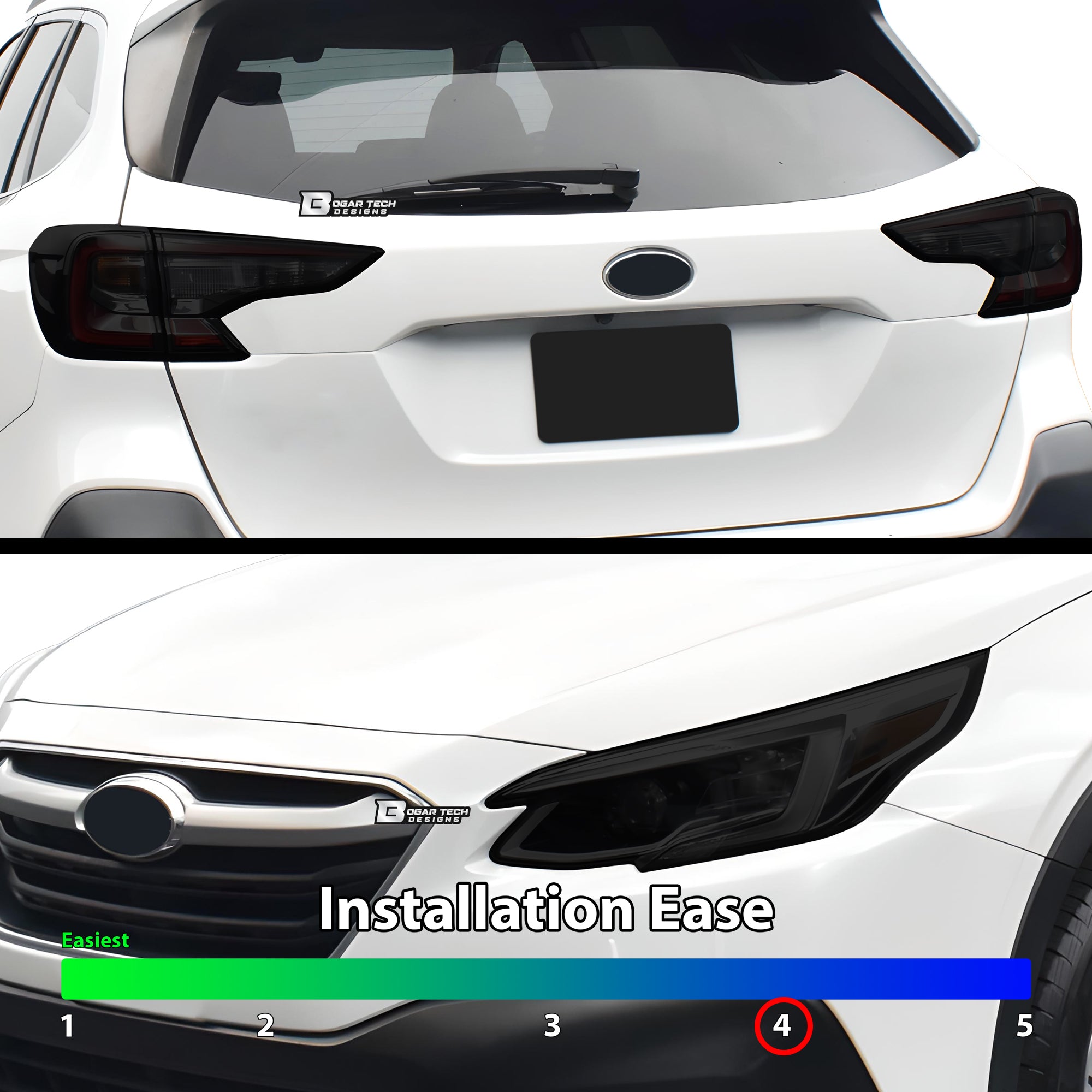 Full Headlight Taillight Precut Smoked PPF Tint Kit Film Overlay Fits Subaru Outback 2020 - 2024 - Bogar Tech Designs