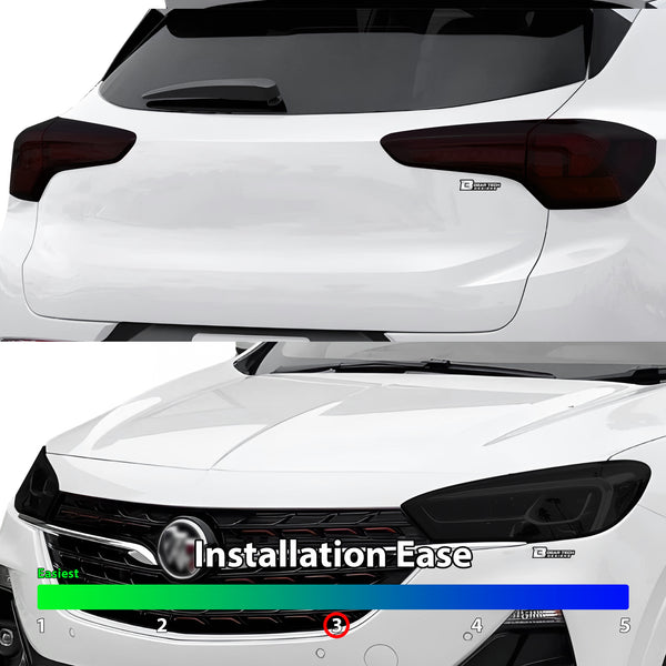 Full Headlight Taillight Precut Smoked PPF Tint Kit Film Overlay Fits Buick Encore GX 2020-2024