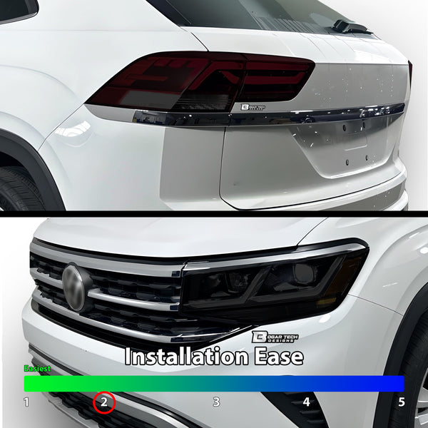 Full Headlight Taillight Precut Smoked PPF Tint Kit Overlay Film Fits Volkswagen Atlas Cross Sport 2020-2023