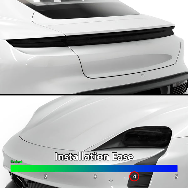 Full Headlight Taillight Precut Smoked PPF Tint Kit Film Overlay Fits Porsche Taycan 2020-2024