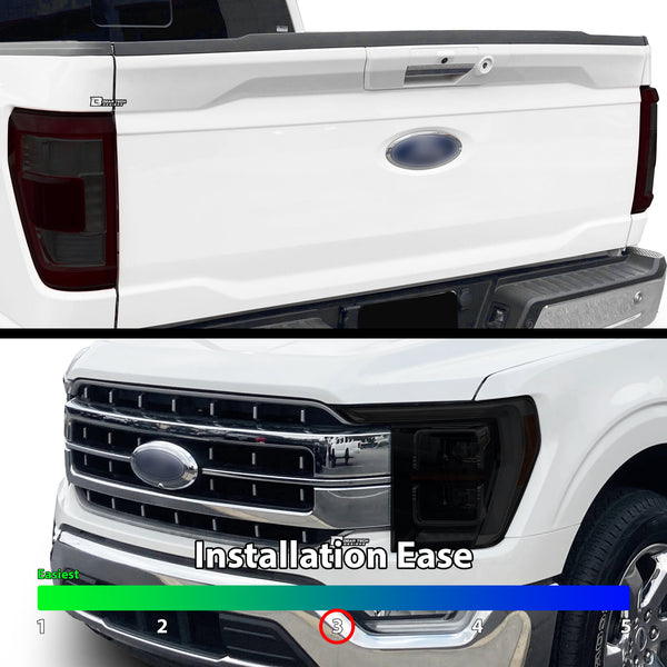 Full Headlight Taillight Precut Smoked PPF Tint Kit Film Overlay Film Fits Ford F150 F-150 2021-2023