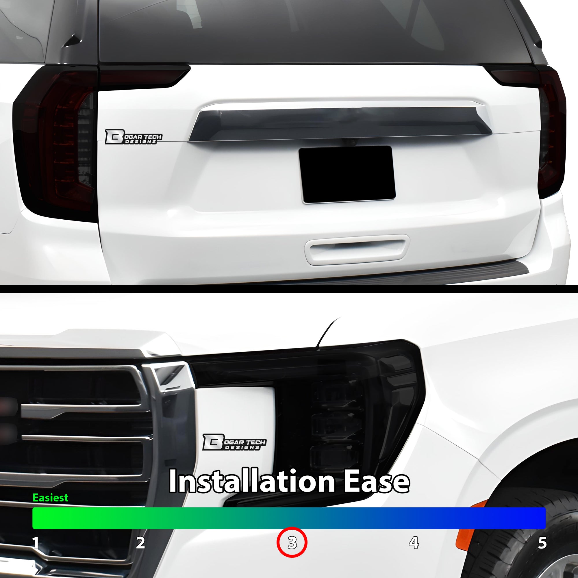 Full Headlight Taillight Precut Smoked PPF Tint Kit Overlay Film Fits GMC Yukon 2021 - 2024 - Bogar Tech Designs