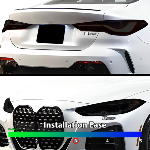 Full Headlight Taillight Precut Smoked PPF Tint Kit Film Overlay Fits BMW 4 Series 2021-2024