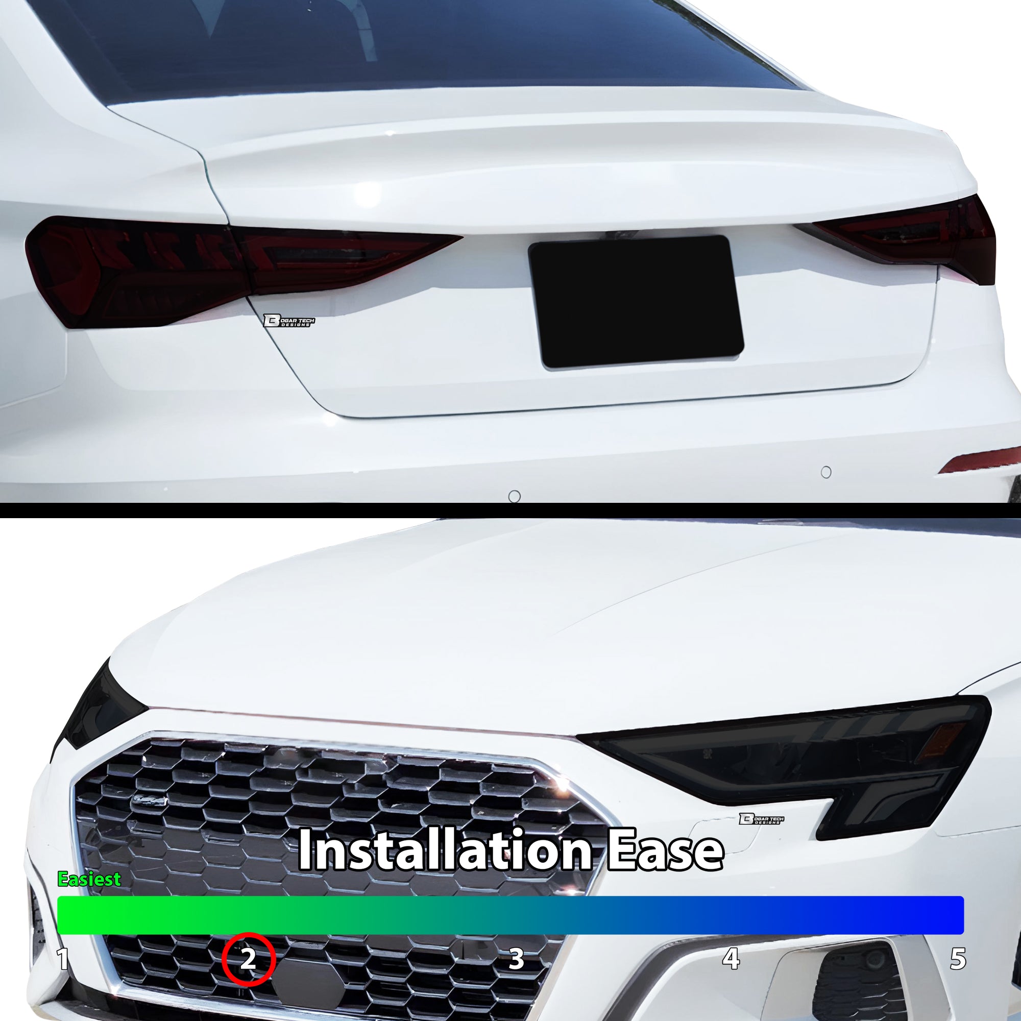 Full Headlight Taillight Precut Smoked PPF Tint Kit Film Overlay Fits Audi A3 R3 RS3 2022 - 2025 - Bogar Tech Designs