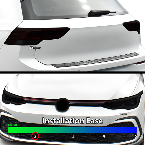 Full Headlight Taillight Precut Smoked PPF Tint Kit Overlay Film Fits Volkswagen Golf 2022-2024