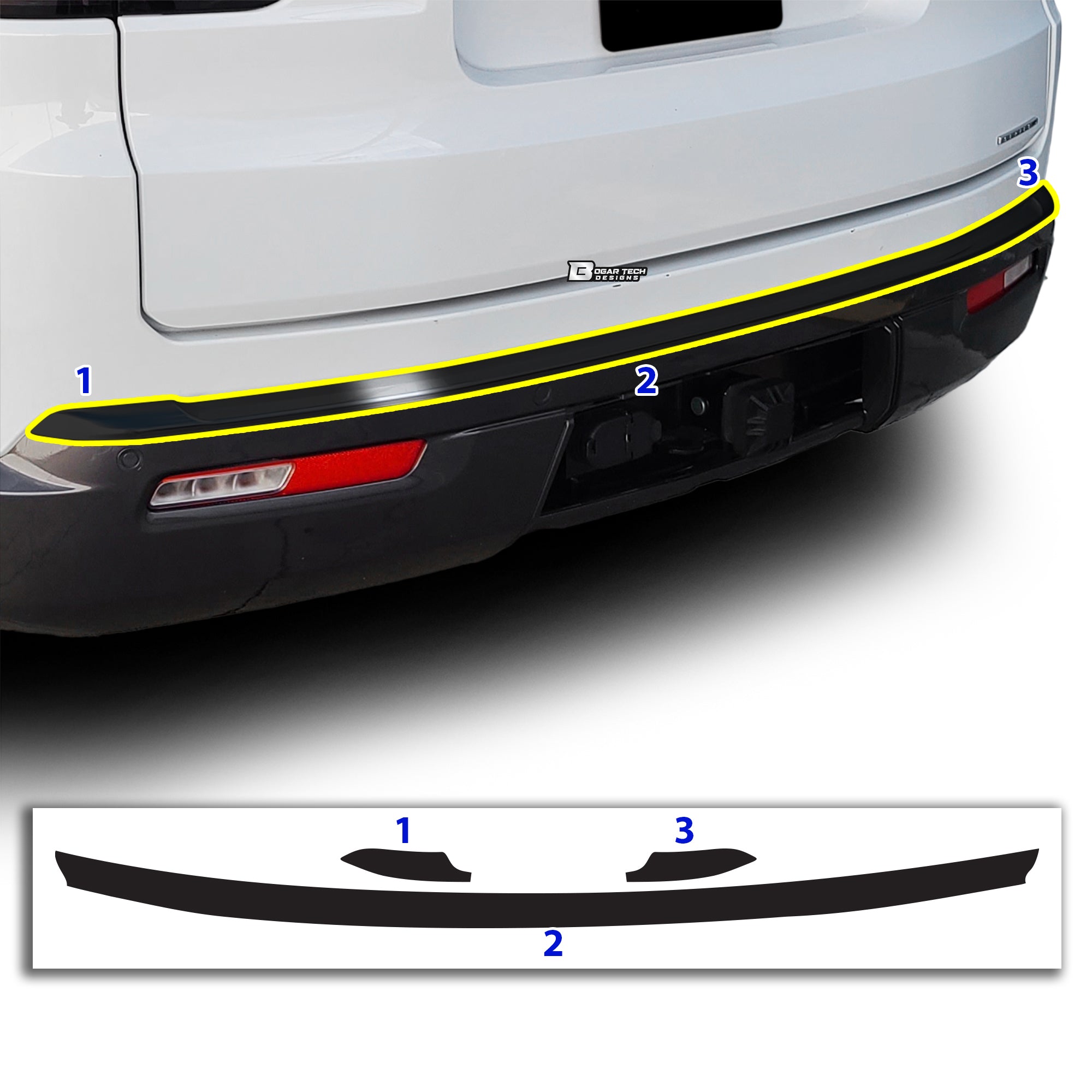 Vinyl Chrome Delete Grille Side Window Rear Blackout Decal Stickers Overlay Film Fits Jeep Wagoneer 2022 - 2025 - Bogar Tech Designs