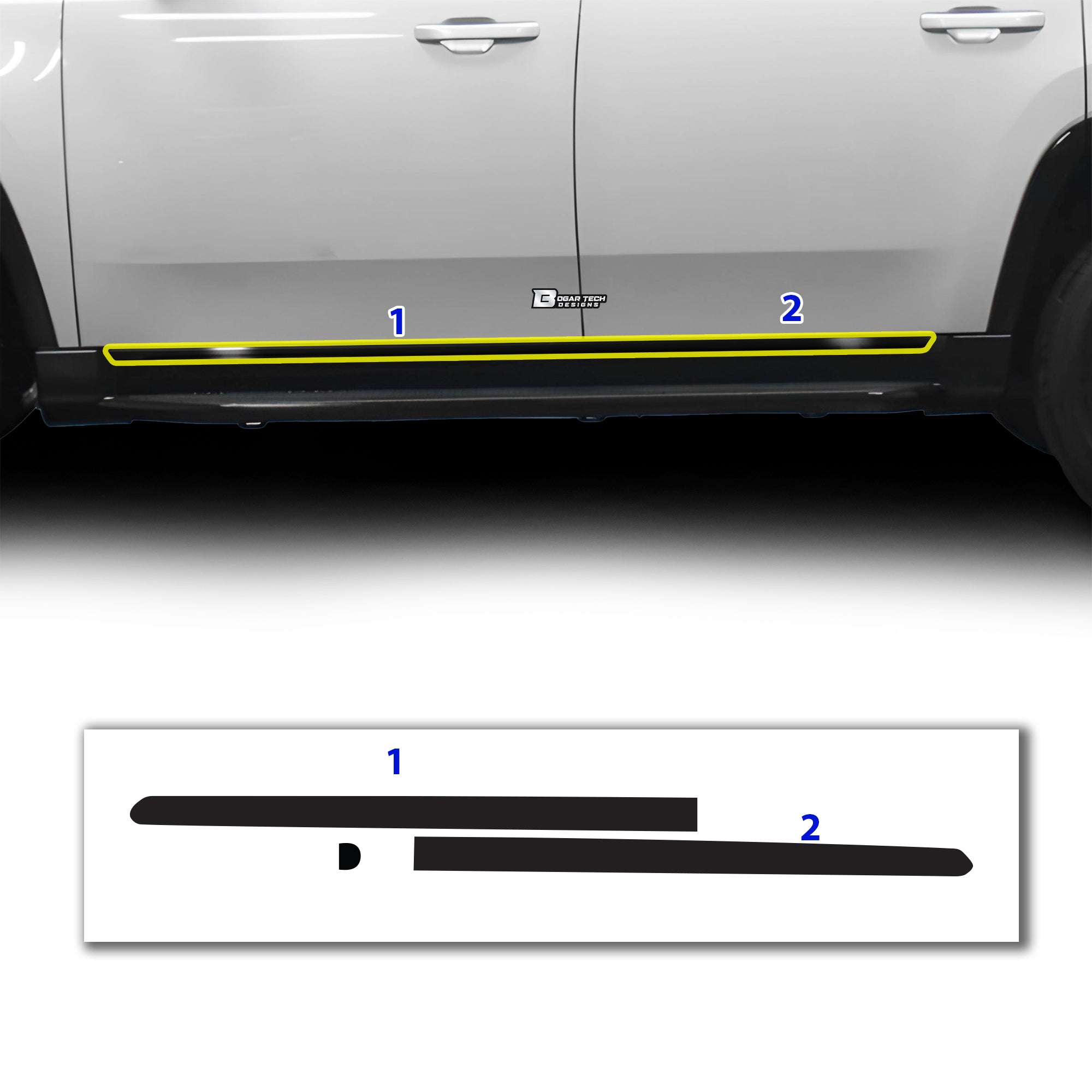 Vinyl Chrome Delete Grille Side Window Rear Blackout Decal Stickers Overlay Film Fits Jeep Wagoneer 2022 - 2025 - Bogar Tech Designs