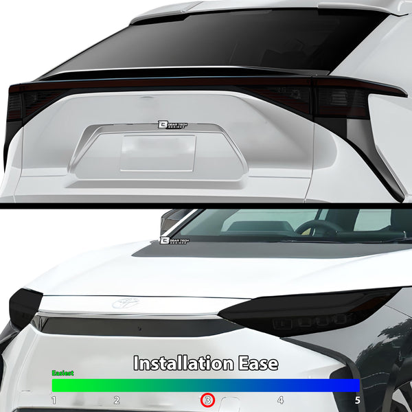 Full Headlight Taillight Precut Smoked PPF Tint Kit Film Overlay Fits Toyota BZ4X 2022-2024