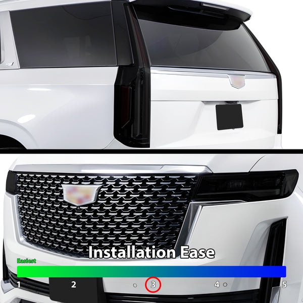 Full Headlight Taillight Precut Smoked PPF Tint Kit Film Overlay Fits Cadillac Escalade 2021+