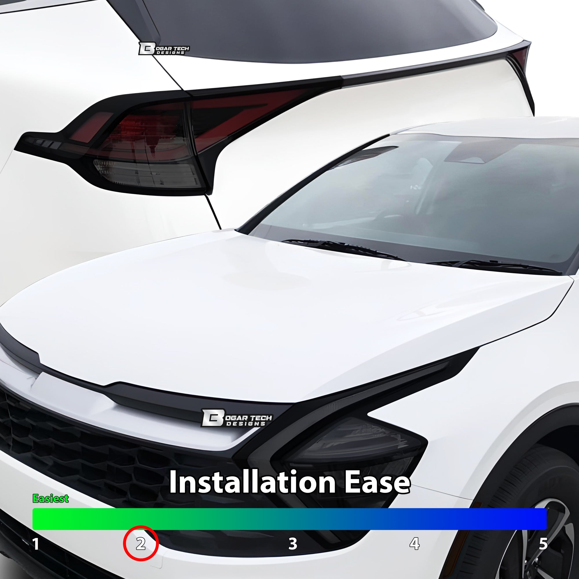 Full Headlight Taillight Precut Smoked PPF Tint Kit Film Overlay Fits Kia Sportage 2023 2023 - 2025 - Bogar Tech Designs