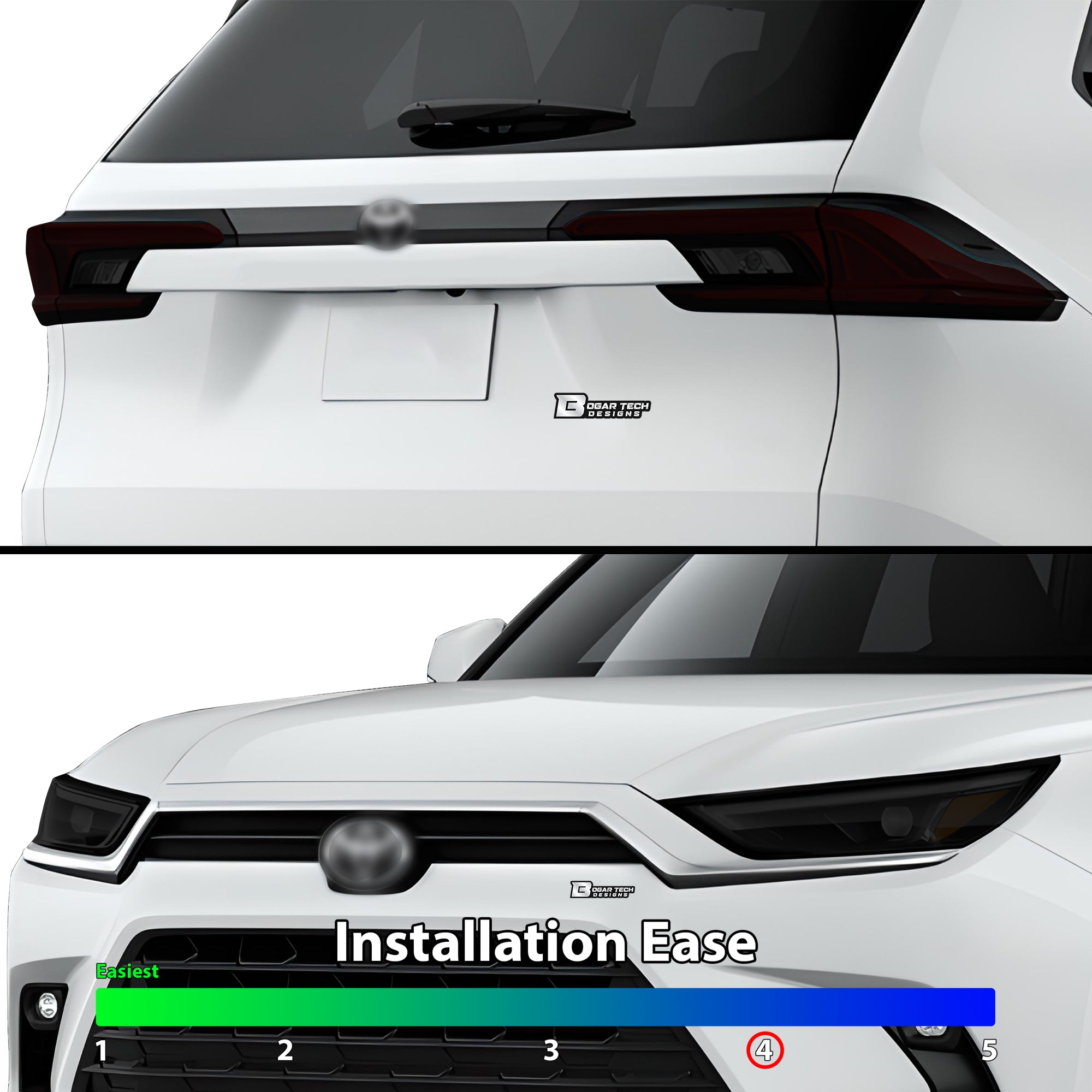 Full Headlight Taillight Precut Smoked PPF Tint Kit Film Overlay Fits Toyota Grand Highlander 2024 - 2025 - Bogar Tech Designs