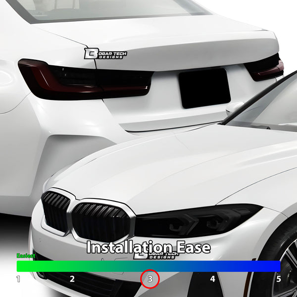 Full Headlight Taillight Precut Smoked PPF Tint Kit Film Overlay Fits BMW 3 Series