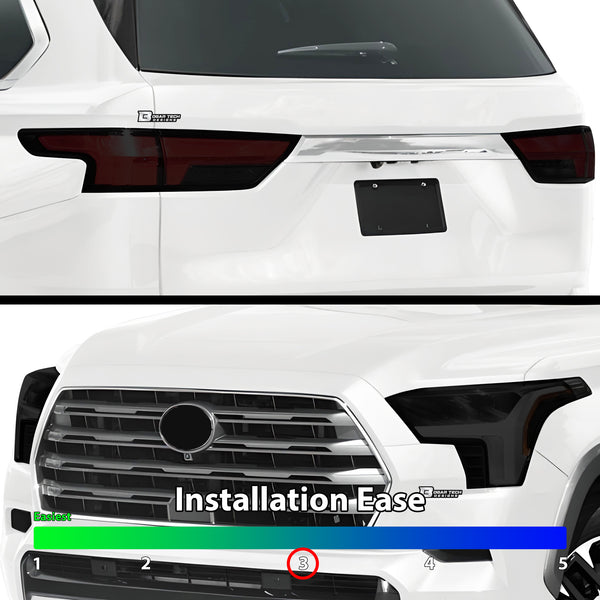 Full Headlight Taillight Precut Smoked PPF Tint Kit Film Overlay Fits Toyota Sequoia 2023+