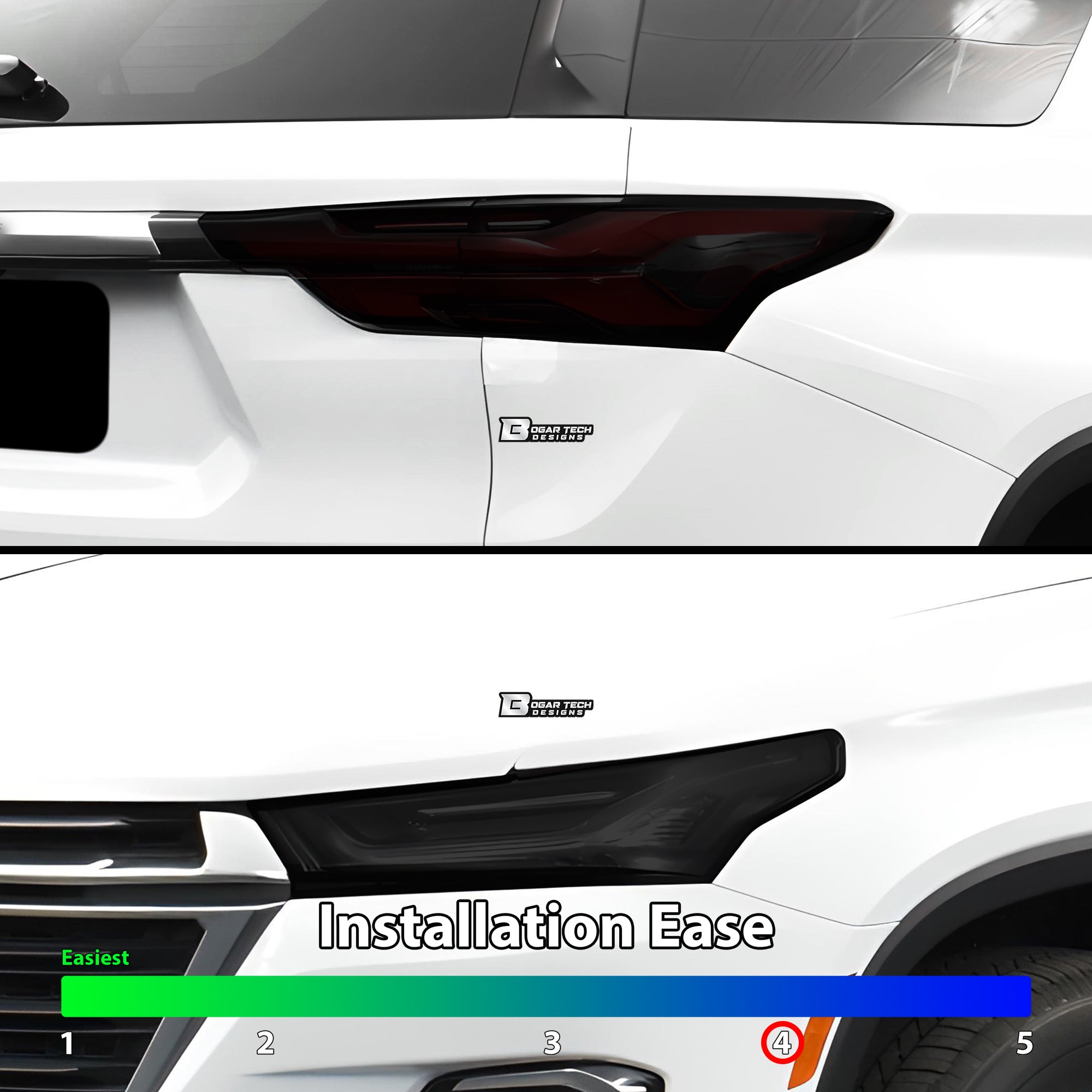 Full Headlight Taillight Precut Smoked PPF Tint Kit Film Overlay Fits Chevrolet Traverse 2022 - 2023 - Bogar Tech Designs
