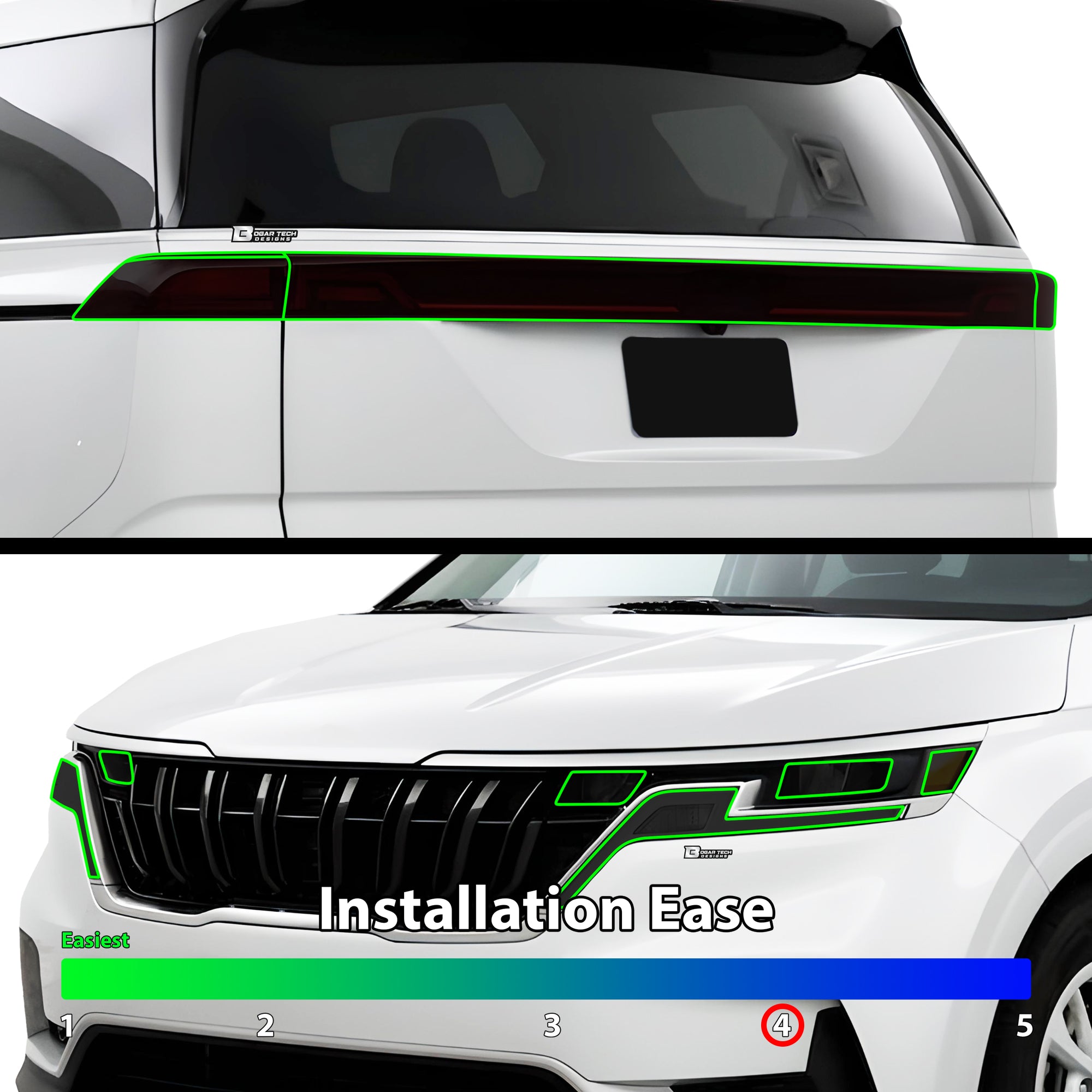 Full Headlight Taillight Precut Smoked PPF Tint Kit Film Overlay Fits Kia Carnival 2022 - 2024 - Bogar Tech Designs