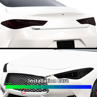 Full Headlight Taillight Precut Smoked PPF Tint Kit Film Overlay Fits Infiniti Q60 2017-2022