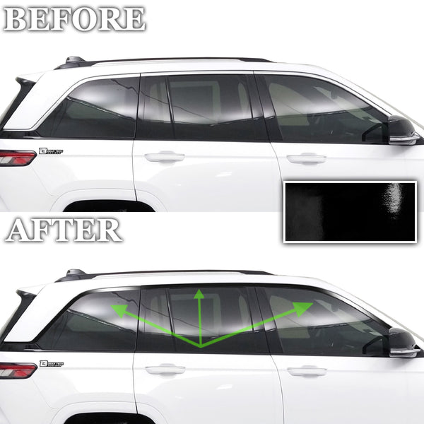 Window Vinyl Chrome Delete Trim Blackout Decal Stickers Overlay Film Fits Jeep Grand Cherokee 2022 2023