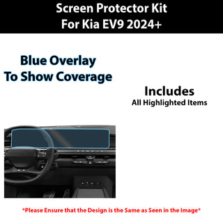 For KIA EV9 2024+ Scratch Resistant Shatter Proof Infotainment Clear Screen Protection Film