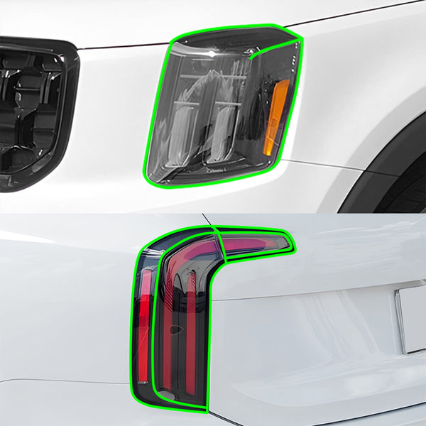 Full Headlight Taillight Precut Smoked PPF Tint Kit Film Overlay Fits Kia Telluride 2020-2025