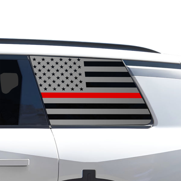 American Flag Quarter Window Decal for Kia Telluride 2027+ – Precut Matte Black Vinyl