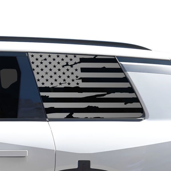 American Flag Quarter Window Decal for Kia Telluride 2027+ – Precut Matte Black Vinyl