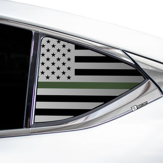 Buy thin-green-line Quarter Window American Flag Vinyl Decal Stickers Fits Lexus ES 2019-2023