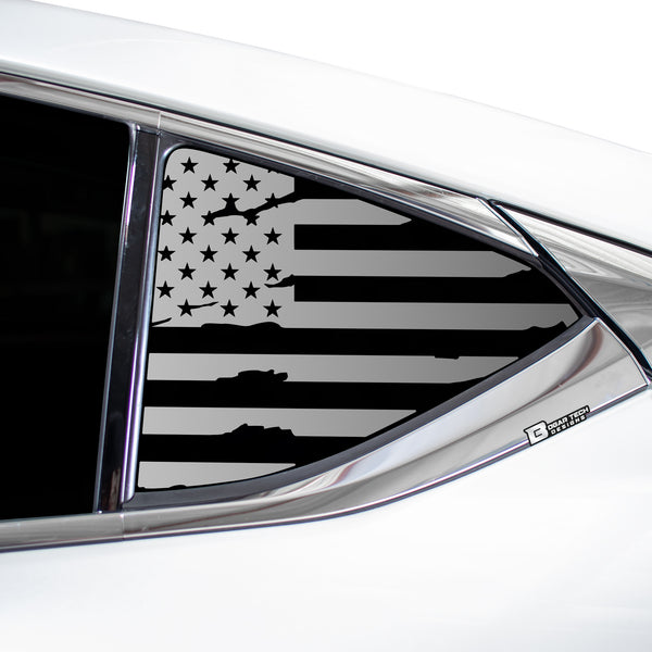 Quarter Window American Flag Vinyl Decal Stickers Fits Lexus ES 2019-2023