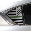 Universal Fit American Flag Third Quarter Window Decal Sticker Compatible with Most Sedans and Coupes