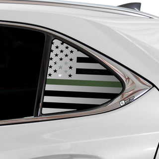 Buy thin-green-line Quarter Window American Flag Vinyl Decal Stickers Fits Lexus UX 2019-2024