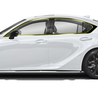 Lexus is 2022 side window trim chrome delete main gloss black backup