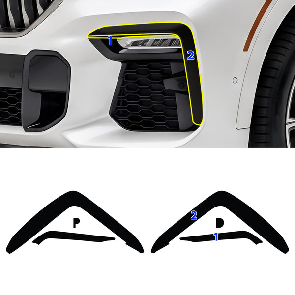 Fits BMW X6 2019-2023 Vinyl Chrome Delete Grille Blackout Decal Stickers Overlay Film