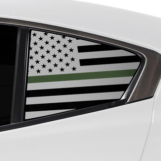 Buy thin-green-line Quarter Window American Flag Vinyl Decal Stickers Fits Mazda 3 Sedan 2019-2024